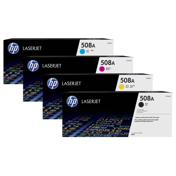 HP 508A Black/ Cyan/ Yellow/ Magenta Original LaserJet Toner Cartridge (CF360A/ CF361A/ CF362A/ CF363A) | 0820EL